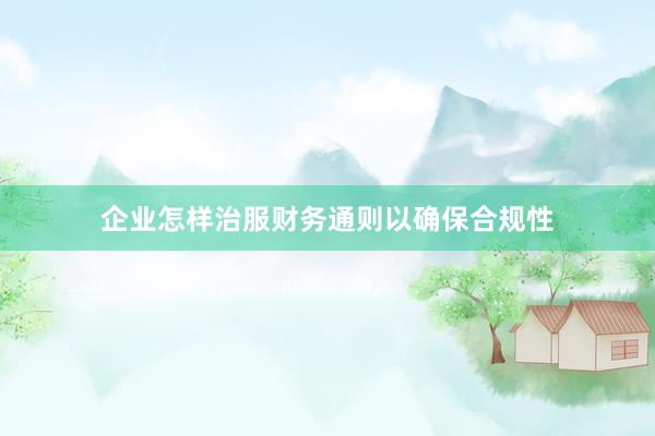 企业怎样治服财务通则以确保合规性